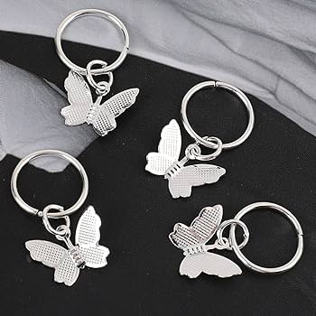 Korálky Ozdoby do vlasov vrkoče ozdoby prstene SILVER BUTTERFLYS 5 KS