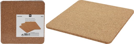 KORKOVÉ PODLOŽKY POD HRNEC 19X19CM 3 KUSY 791