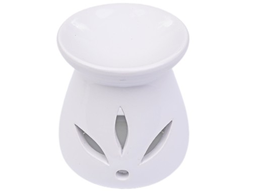 KERAMICKÝ KRB NA AROMA VOSK A OLEJE, BIELY KVET