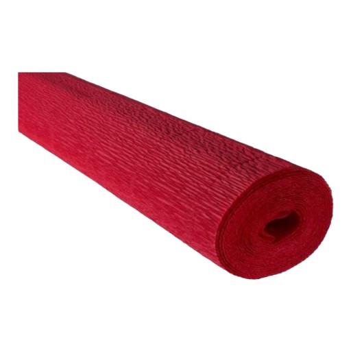 Taliansky krepový papier, červený hodvábny papier, 180g, 50x250 cm