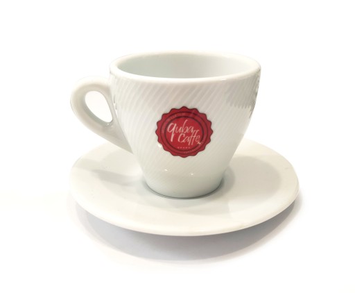 Quba Caffe šálka na espresso biela s podšálkou 70ml