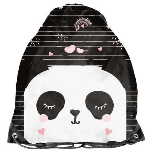 ŠKOLSKÁ TAŠKA PASO PANDA NA TOPÁNKY PRE DIEVČATÁ, BATOH ČIERNA