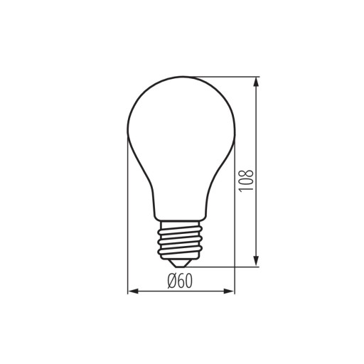Vláknová LED žiarovka A60 5,9=60W E27 biela NW