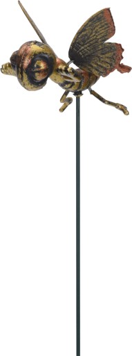 Zlatá figúrka hmyzu na tyči Záhradné kvetináče Piku 59 cm
