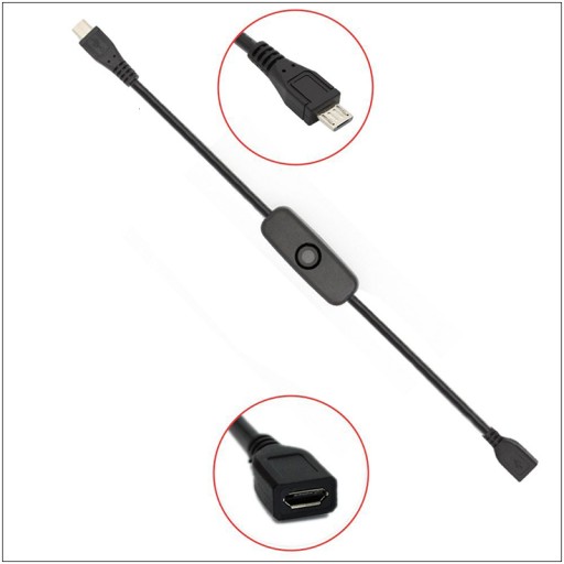 MIKRO USB PRÚDOVÝ SPÍNAČ Malina