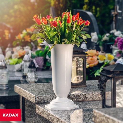 VALAS VAS PRE CINTORINOVÝ HROB HROB, BIELY 29cm