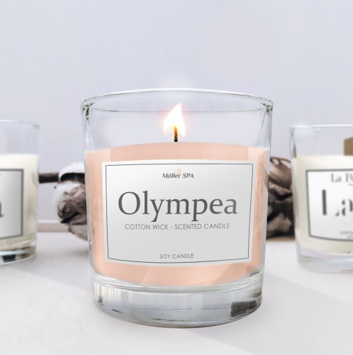 Möller SPA OLYMPEA SÓJOVÁ PRÍRODNÁ SVIEČKA PARFÉMOVÁ VONNÁ SVIEČKA