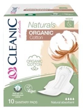 CLEANIC Naturals Organic Hemp hygienické vložky na noc
