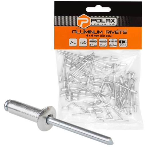 POLAX HLINÍKOVÉ TRYSKANÉ NITY 4x6MM 50KS/BAL