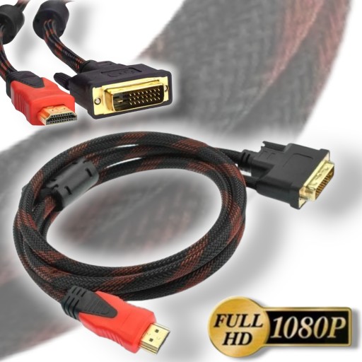 DVI HDMI ADAPTÉROVÝ KÁBEL 1,5M FULL HD 1080P