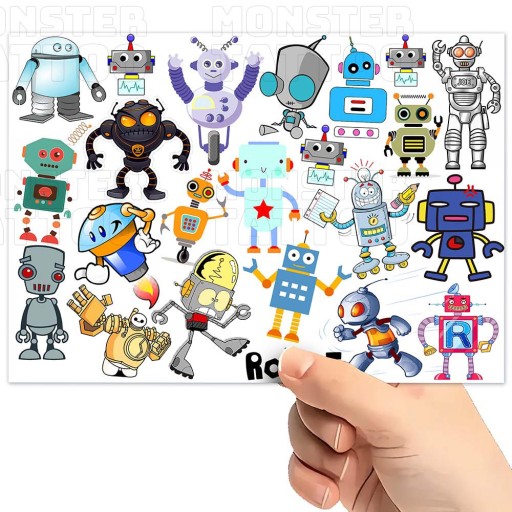 UMÝVAJÚCE DOČASNÉ TETOVANIE PRE DETSKÉ DETSKÉ ROBOTY ORIGINÁLNE DIZAJNY