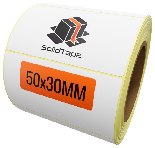 Termo kuriérske etikety 50x30 mm 1000 kusov, samolepiace biele