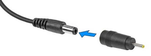 WDC0.7-GDC2.1 Adaptér: DC0.7/2.35mm zástrčka - DC2.1/5.5mm zásuvka