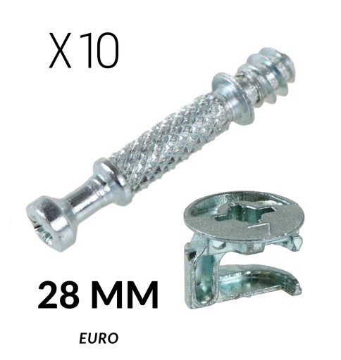 10x EURO nábytková spojka excentrická 28 mm