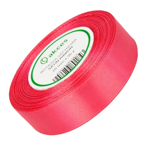 Koralová SATÉNOVÁ STUHA 25mm - 32mb
