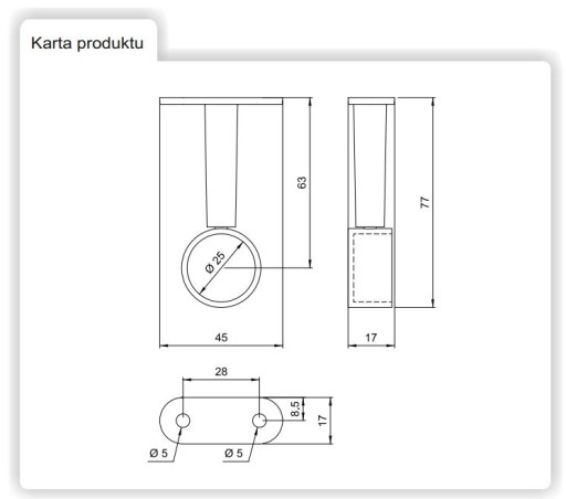 KONCOVÝ DIŠTANČNÝ DRŽÁK PRE CHROMOVÉ POTRUBIE R-50A/R/C AMIX