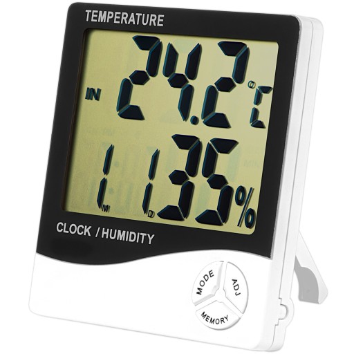 METEOROLOGICKÁ STANICA TERMOMER TEPLOMER HYGROMETER SÚPRAVA STOJANU S HODINMI