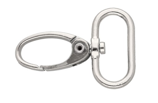 Kovová karabina 25/46l mm niklový krab 2 ks