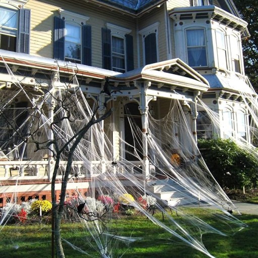SPIDER WEB BIELA OZDOBA HALLOWEENSKÉ DEKORÁCIE + PAVÚKY