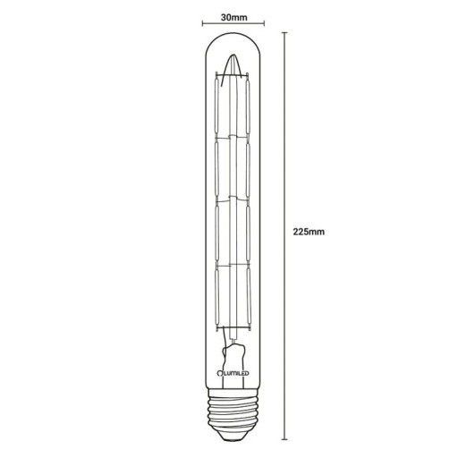 E27 LED žiarovka 8W Filament T30 Tubus 360° 3000K Teplá biela