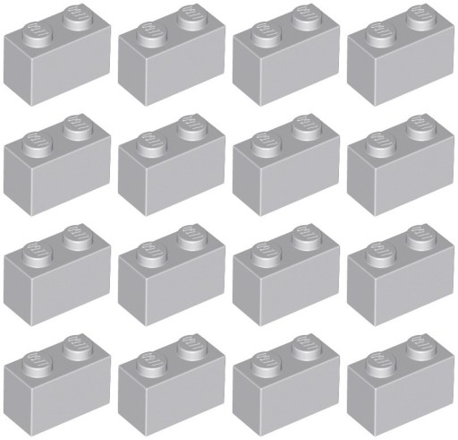 LEGO 3004 BRICK 1x2 svetlosivá NOVINKA (12g) 16 ks.
