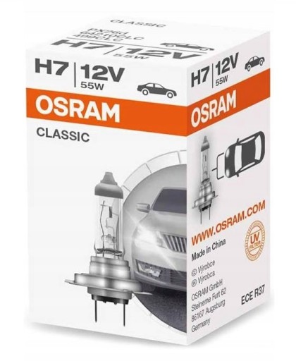 OSRAM Classic H7 žiarovka DO AUTO Stretávacie svetlo 12V 55W PX26d OEM