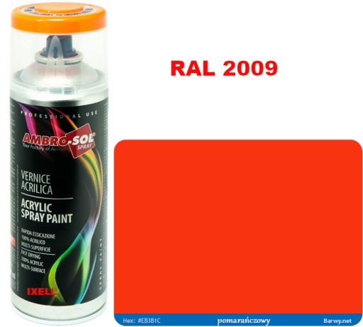 RAL 2009 AKRYLOVÝ LAK SPREJ oranžový LESK 1233