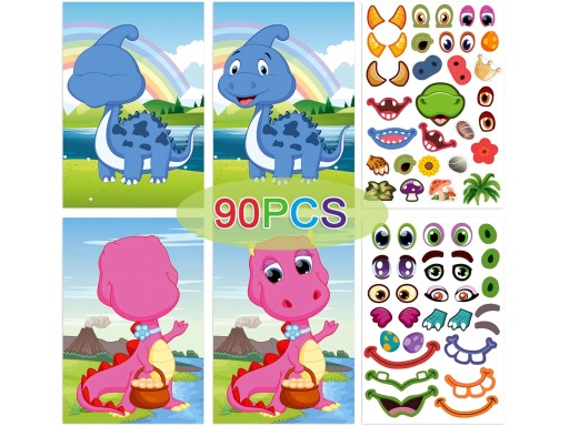 KARTY S NÁLEPKAMI Dinosaury Dino samolepky 90 ks