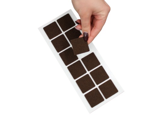 Plstené podložky pod nábytok, 12 ks, HNEDÉ, ODOLNÉ