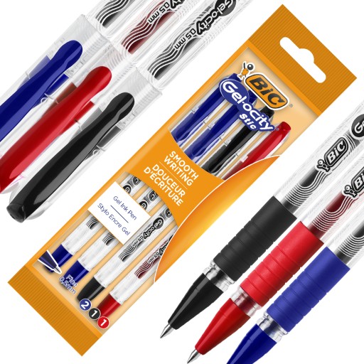 BIC GEL-OCITY STIC GÉLOVÉ PERO S ČIAPOKOU ŠKOLSKÉ KANCELÁRSKE SET x4