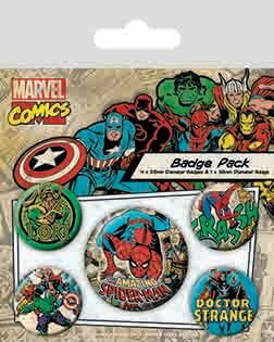 Sada 5 odznakov Marvel Comics Spider-Man