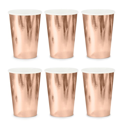 Rose Gold poháre na sliepky - 6 ks