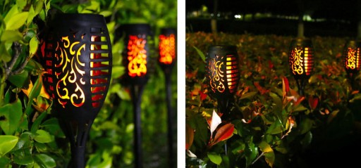 Solárna lampa POCHODNIA plameňový efekt 12 LED P-200