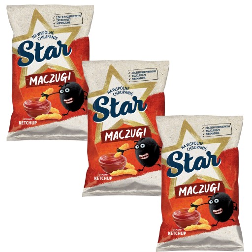Star Maczugi Kukuričné lupienky s príchuťou kečupu 80 g x 3 kusy