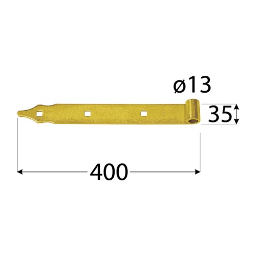 Pásový záves na brány, vrátané dvere ZP 400 zlatý, 4m