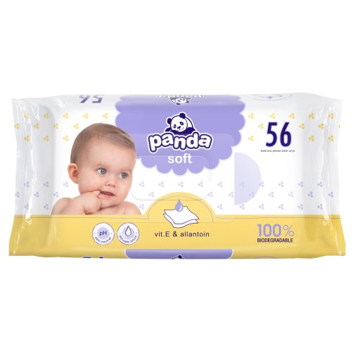 PANDA Soft vlhčené obrúsky s alantoínom a vitamínom E 56 ks.