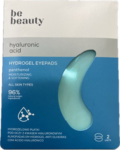 Vegánske hydrogélové náplasti na oči BE BEAUTY HYALURONIC ACID