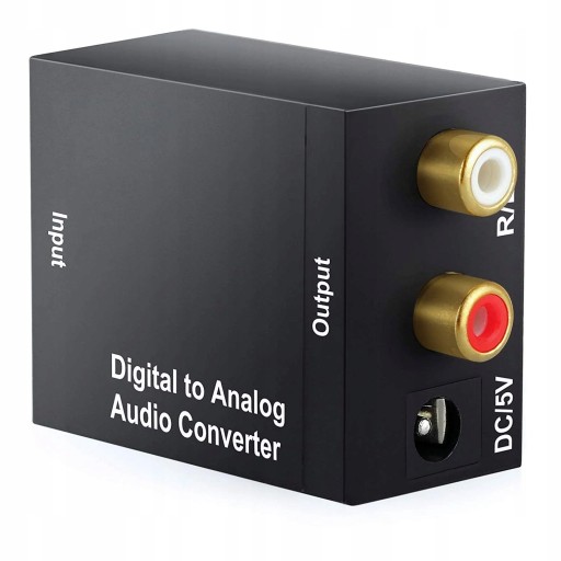OPTICKÝ AUDIO CAD DIGITÁLNY NA ANALOGOVÝ KONVERTOR TOSLINK KOAXIÁLNY RCA CINCH