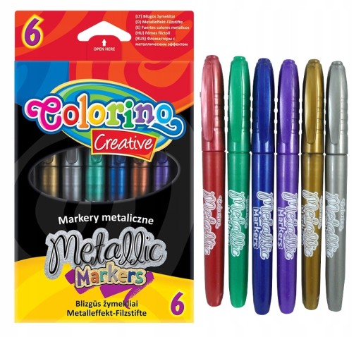 Colorino fixy, fixky, metalické fixky, 6 farieb na zdobenie