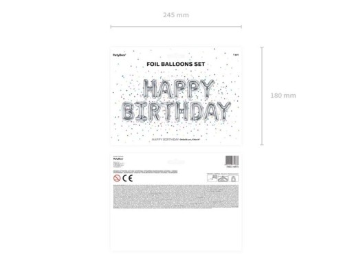 Fóliová balónová narodeninová dekorácia Happy Birthday