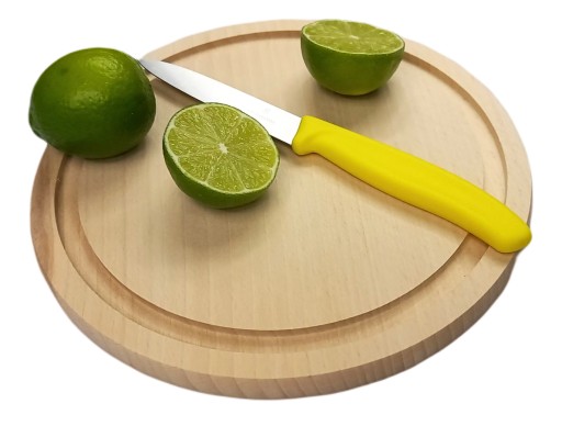 KRAJNÁ DOSKA OKRUHÁ S DRÁŽKOU, 22 CM, DREVENÁ
