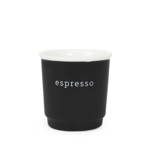 Porcelánový hrnček VAMOS na espresso, čierny, 0,1 l HOMLA