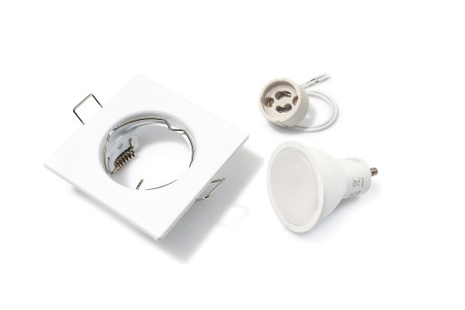 SADA HALOGÉNOVÝCH SVIETIDIEL BIELA + LED 1,5W + GU10