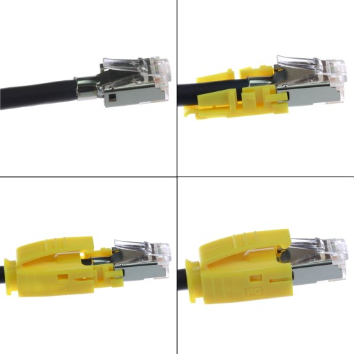 RJ45 6 6A FTP zástrčka s plášťom, žltá, Telegartner