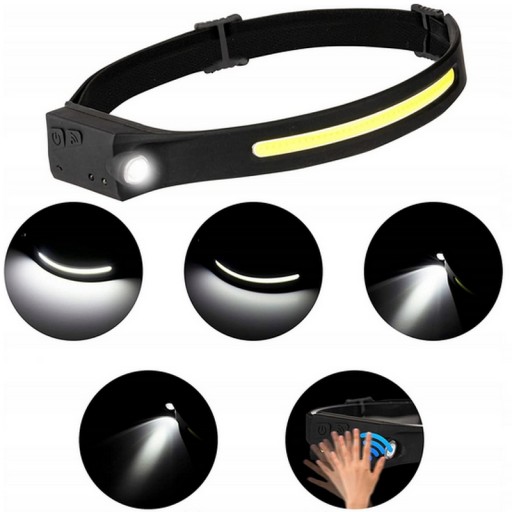 LED HLAVOVÁ LAMPA SNÍMAČ POHYBU HLAVOVÁ LAMPA USB BATÉRIA 41 LED