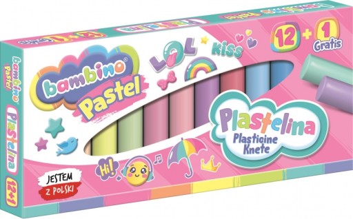 BAMBINO PLASTICINE 12 + 1 COL PASTEL MAJEWSKI