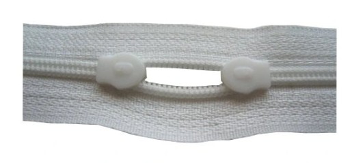 PÁSKA NA Zips ľanová 3mm biela 1m + zipsy
