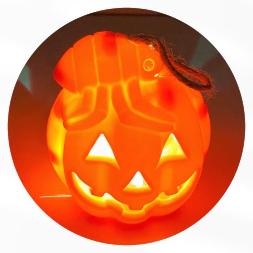 LED PUMPKIN lampa so svietiacim HALLOWEENským červíkom