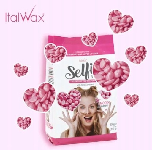 Sada 2x tvrdého depilačného vosku v granulách ItalWax SELFIE + SPATULA