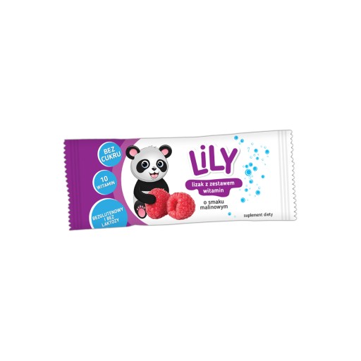 LILY malinová lízanka so sadou vitamínov 8g